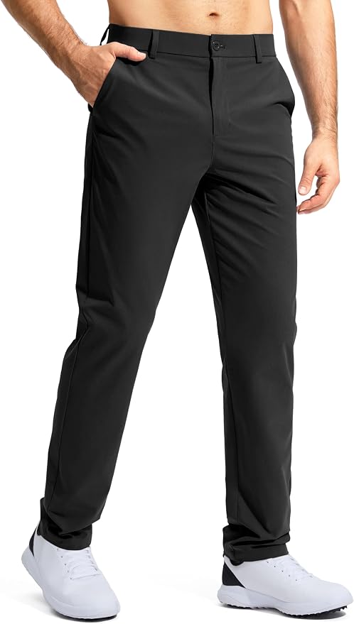 Pudolla Men's Golf Pants Stretch Work Dress Comfy Pants 30"/32"/34" Lightweight by PudollaSports