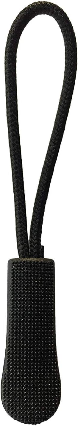 20PCS Replacement Zipper Pulls Zip Cord Puller Slider for Bags Tent Clothes (Black)
