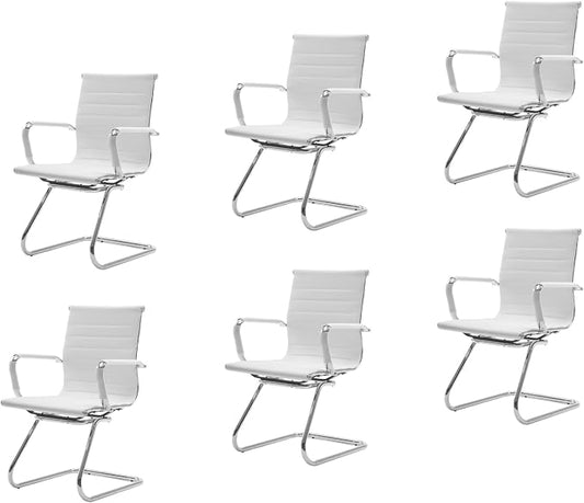 CIMOTA Waiting Room Chairs Leather Office Guest Chair Mid Back Reception Chairs by CIMOTA