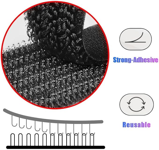 40+1 Hook and Loop Cable Ties, Sticky-Back Cord Organizer, Cable Clip, Self - Image 7
