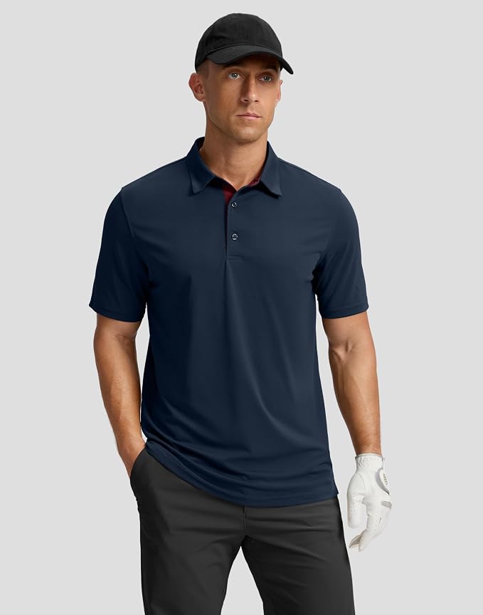 Men's Golf Shirts Dry Fit Moisture Wicking Performance Short Sleeve Collared - Image 2