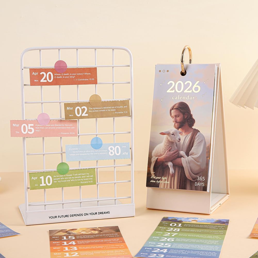 2026 calendar 2026 desk calendar January-December Calendar Bible Theme 8.7“ x4” Desk Calendars for Office Home Planning & Organizing