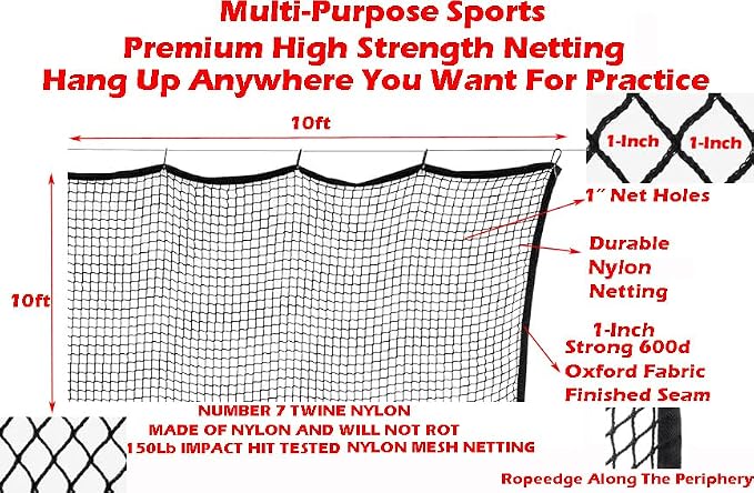 10ft, 20ft Strong Durable Frequent Use Multi-Sports Barrier Net - Image 3