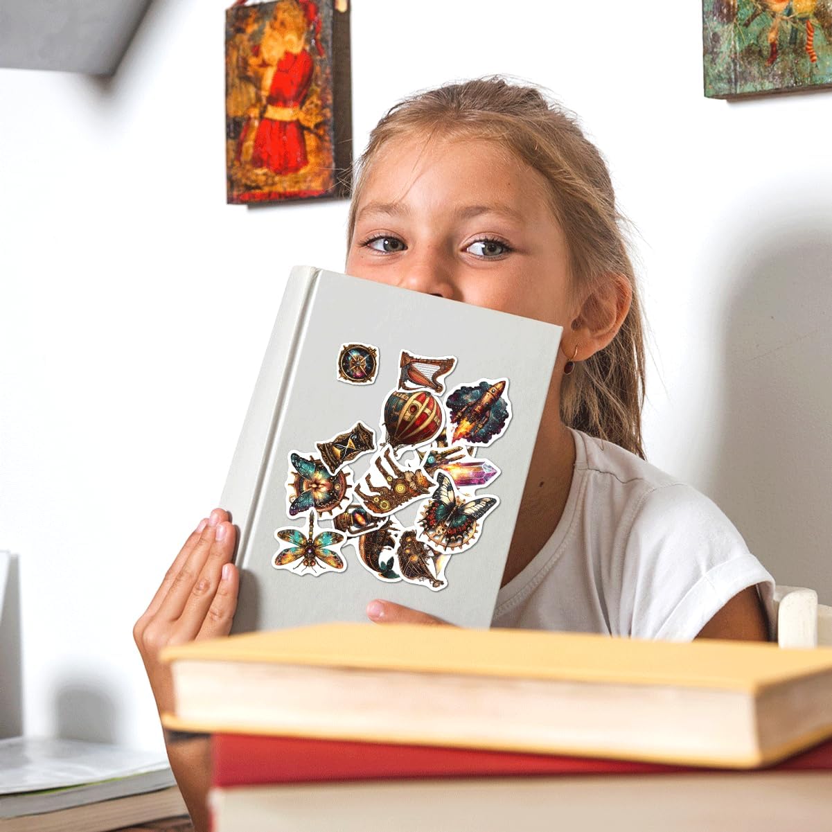 108Pcs Steampunk Space Fantasy Stickers Pack Vinyl Waterproof Decals for Laptop Scrapbook Journaling DIY Water Bottle Guitar Phone Case Suitcase Aesthetic Teens