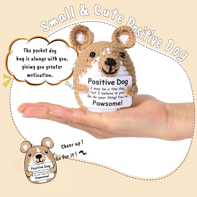 AICase Inspirational Crochet Positive Dog Animals, Emotional Support Nuggets - Image 6