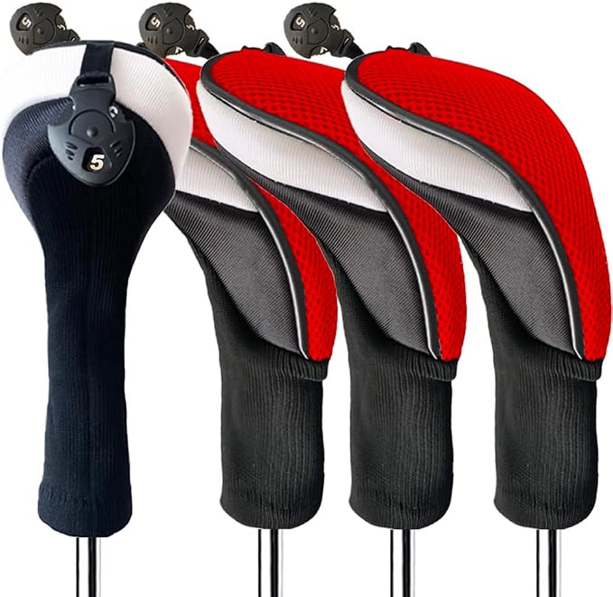 FINGER TEN Golf Club Head Covers Woods Hybrids 1/2/3/4 Pack, Headcovers Men by FINGERTENSport