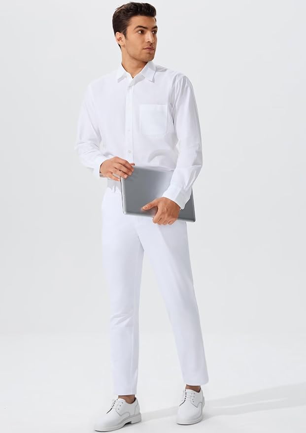 QPNGRP Men's Golf Pants 30"/32"/34" Inseam Lightweight Stretch Work Dress Pants - Image 3