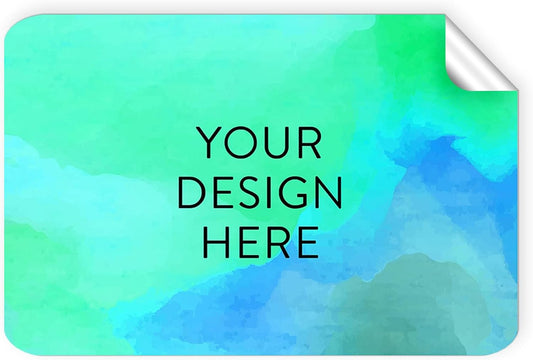 100 Custom Vinyl Stickers - Upload Your own Image, Text, Design, Logo - Personalized Logo Labels for Handmade, Packaging, Bottle, Jars, Candle, Brand Stickers (Blue Green, 5x3)