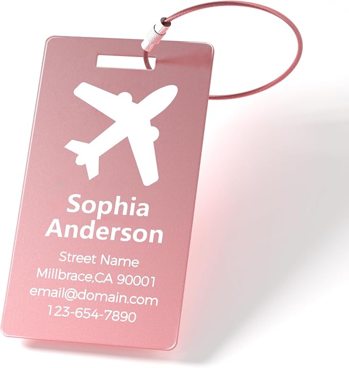 Personalized Metal Luggage Tags, Custom Suitcase Aluminum Name Tags - Image 5