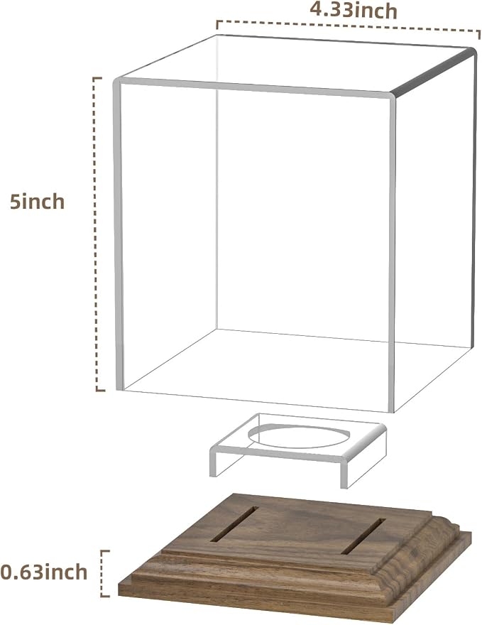 Softball Display Case Walnut Wood Base Acrylic Softball Case Display Softball - Image 8