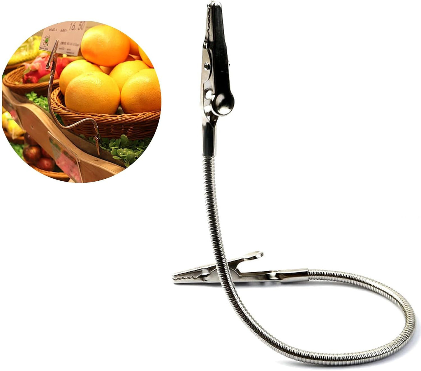 10-Pack Double-Headed Alligator Clip Holders Bendable Flexible Arms for Office Memos, Photos & DIY | Metal Double-Sided Design with Mini Prongs | 7.1 Inch Long Display Organizer