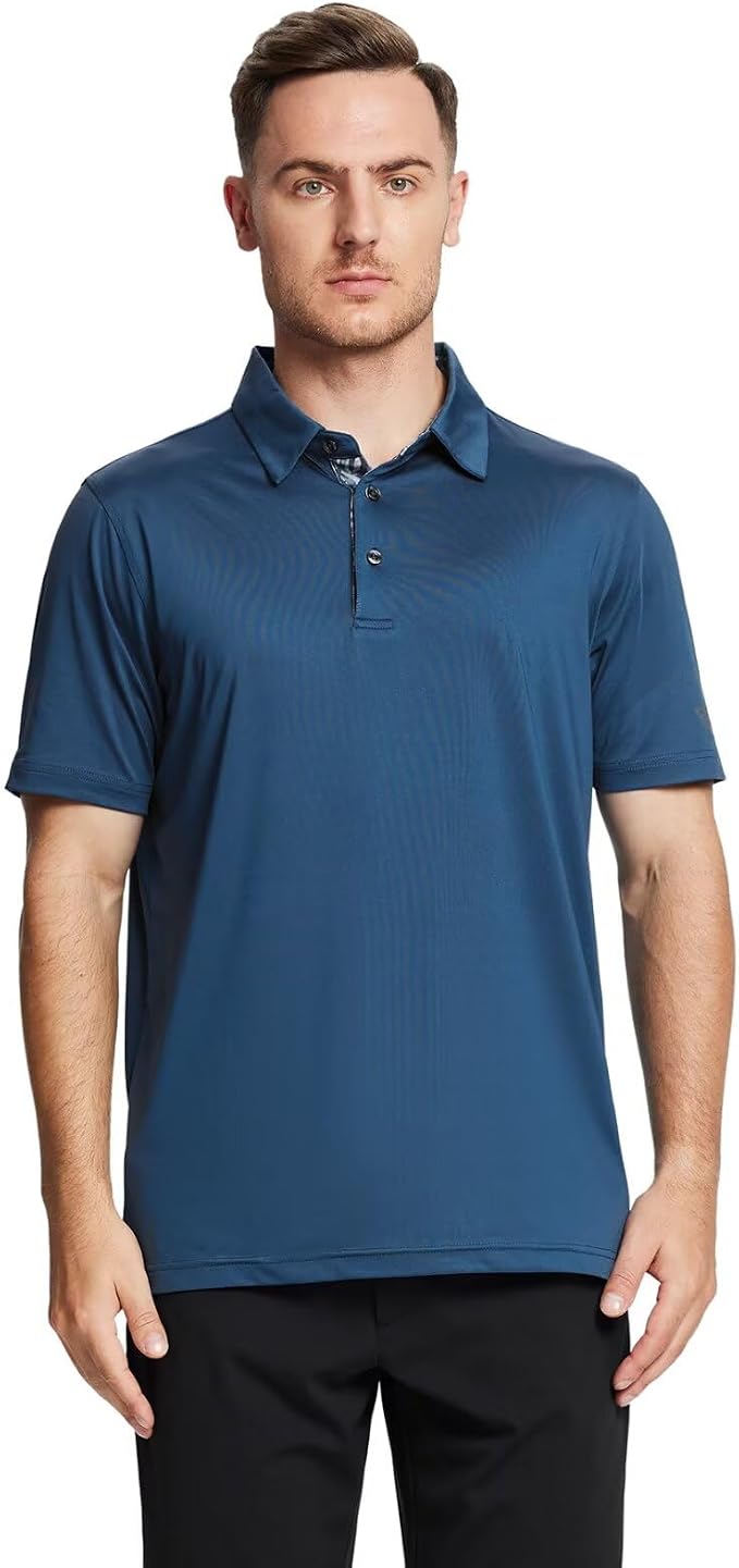 Mens Polo Shirts Short and Long Sleeve Casual Solid Stylish Dry Fit Performance - Image 2