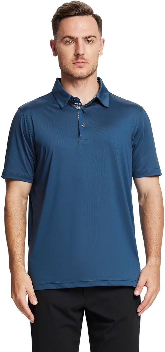 Mens Polo Shirts Short and Long Sleeve Casual Solid Stylish Dry Fit Performance - Image 2
