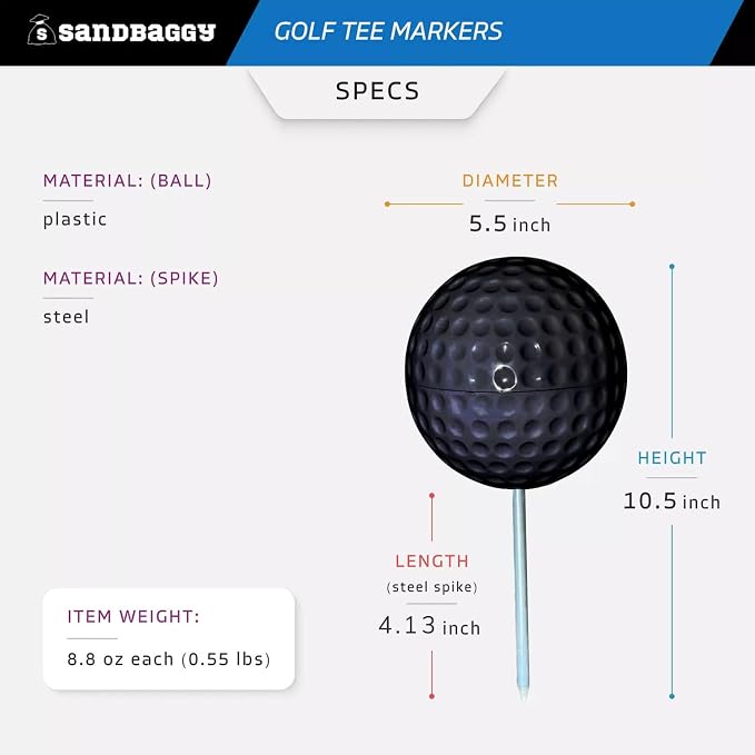 Sandbaggy Plastic Tee Markers for Golf Course - Image 3