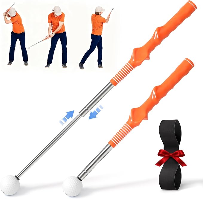 Retractable Golf Swing Training Aid, Right-Handed Tempo Stick Golf, Golf Click by Unknown