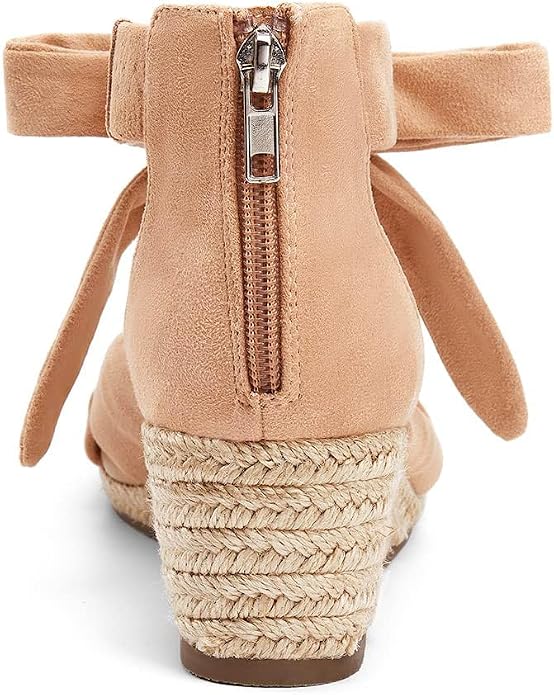 LAICIGO Womens Espadrilles Wedge Sandals Back Zipper Closure Open Toe Platform - Image 6
