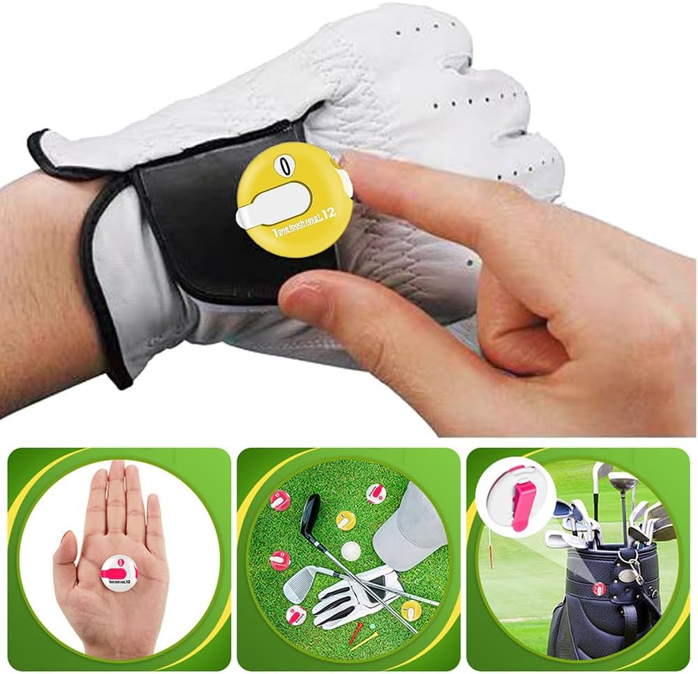 10 pcs Golf Score Counter Compact Golf Score Tracker Set of 10 Multi-Colored Mini Stroke Counters for Easy Scoring on The Green