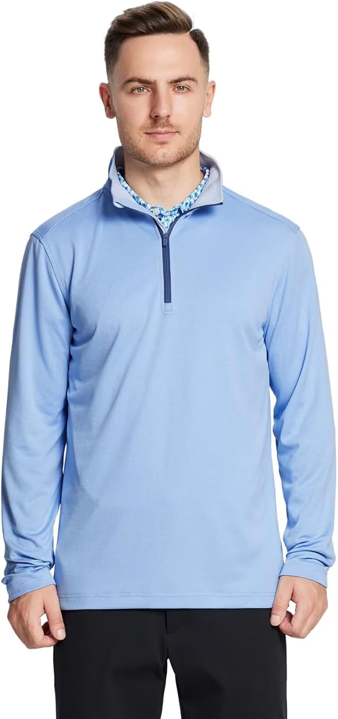 M MAELREG Quarter Zip Golf Pullover Men Dry Fit Long Sleeve Performance Wicking - Image 2