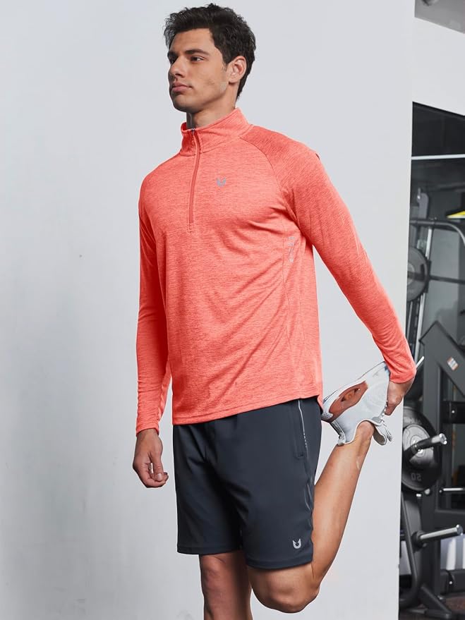 NORTHYARD Quarter Zip Pullover Men Running Shirt Long Sleeve Moisture Wicking - Image 6