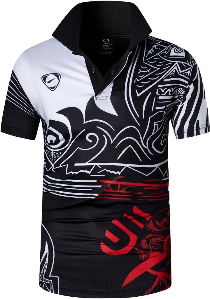 jeansian Men's Sport Outdoor Quick Dry Fit Short Sleeves Polo Tee Shirt Tshirt T-Shirt Tops Golf Tennis Bowling LSL195