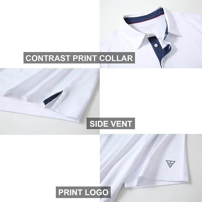 Mens Polo Shirts Short and Long Sleeve Casual Solid Stylish Dry Fit Performance - Image 4