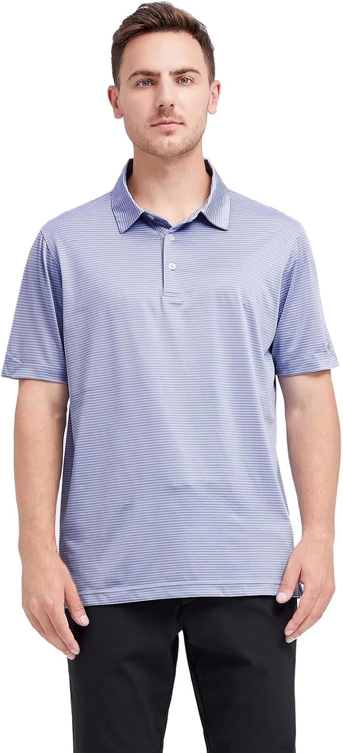 Golf Shirts for Men Dry Fit Short Sleeve Print Performance Moisture Wicking - Image 2
