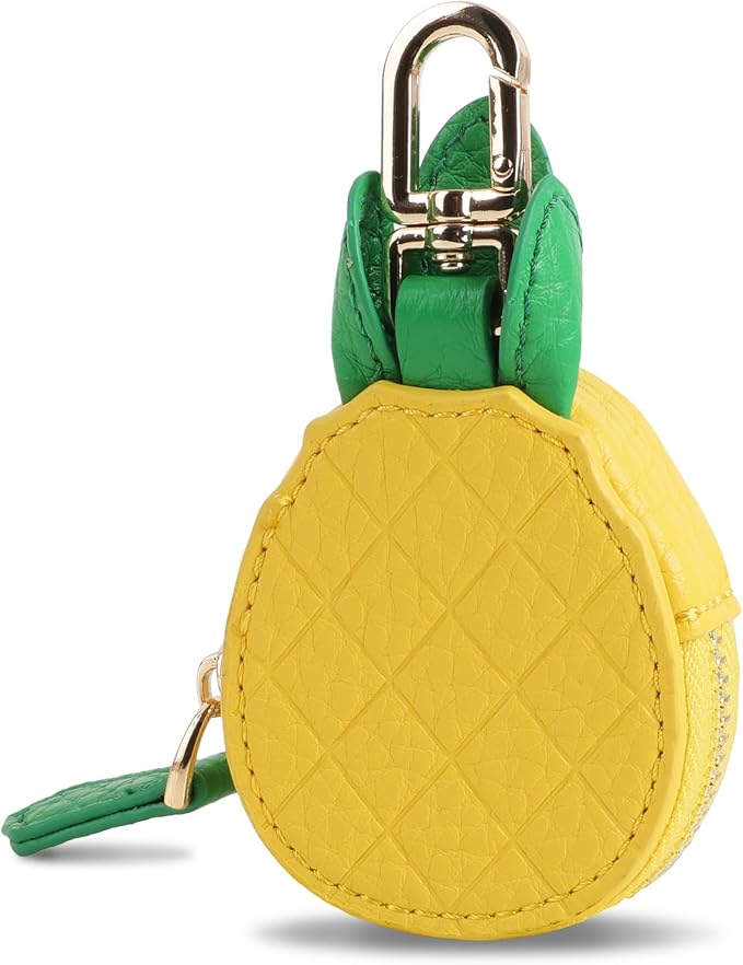XSUIOY Orange Fruit Coin Purse Keychain Bag Charm, Mini Leather Coin Purse & by XSUIOY