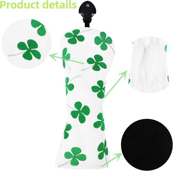 Golf Club Head Covers, Lucky Clover Golf Club Covers - Image 6