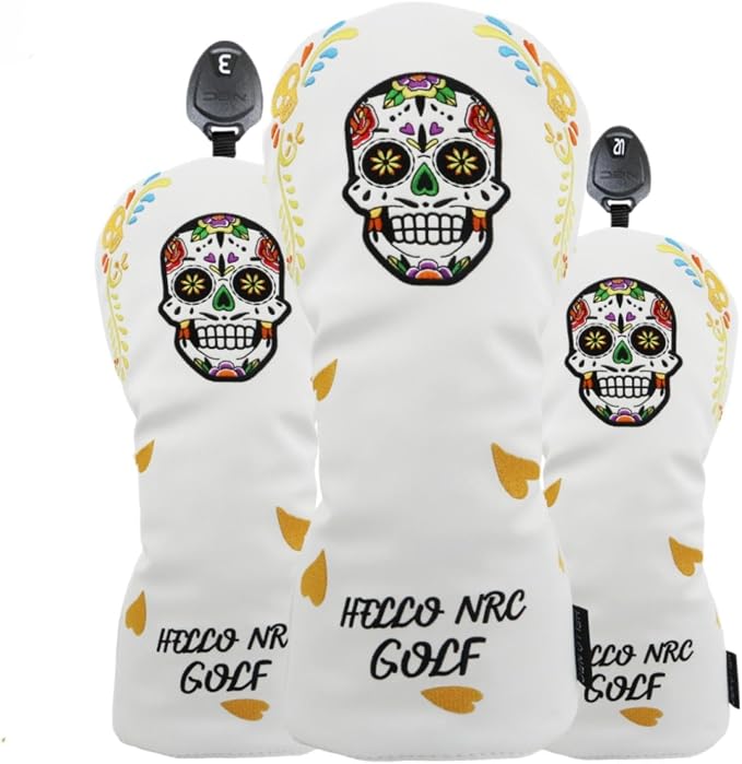 Golf Club Covers Set for Driver, Premium PU Leather Golf Accessories Cover Set by WTLJQQY