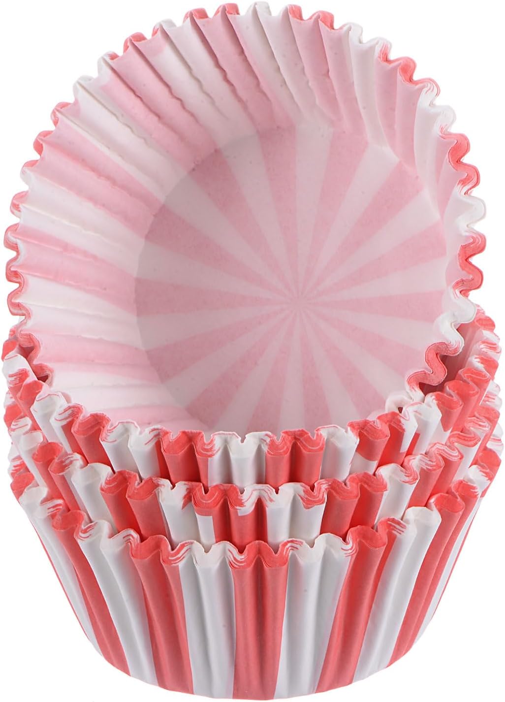 HARFINGTON 100 Count Cupcake Liners Red Stripe Cupcake Cups Standard Size Muffins Liners Papers Baking Cups Wrappers Greaseproof for Party Wedding Birthday