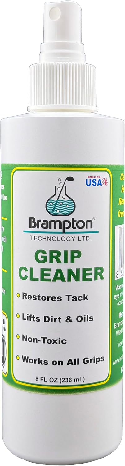 Brampton Golf Grip Cleaner, Works on Balls & Club Head Grooves, Restores Tackiness, Removes Dirt & Oil, Grip Spray for Golf, Tennis, Baseball, Football, & More, No PFAS or Ammonia, 8oz