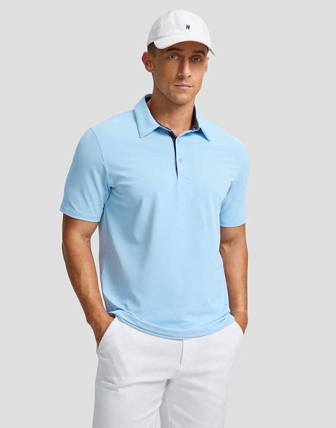 Men's Golf Shirts Dry Fit Moisture Wicking Performance Short Sleeve Collared - Image 2