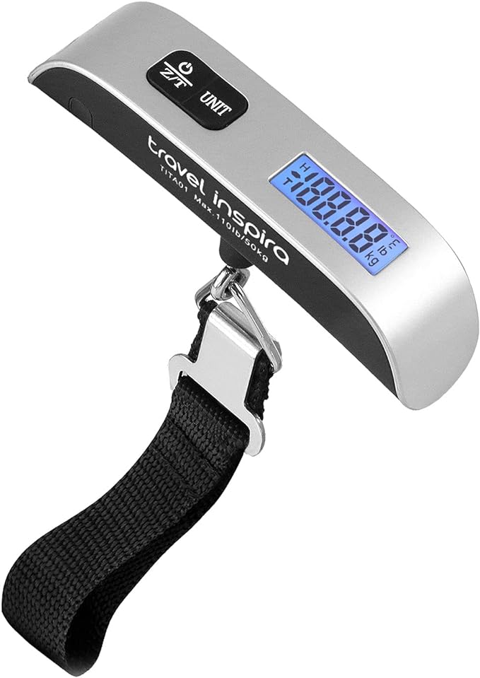 travel inspira Luggage Scale, Portable Digital Hanging Baggage Scale by TravelInspira