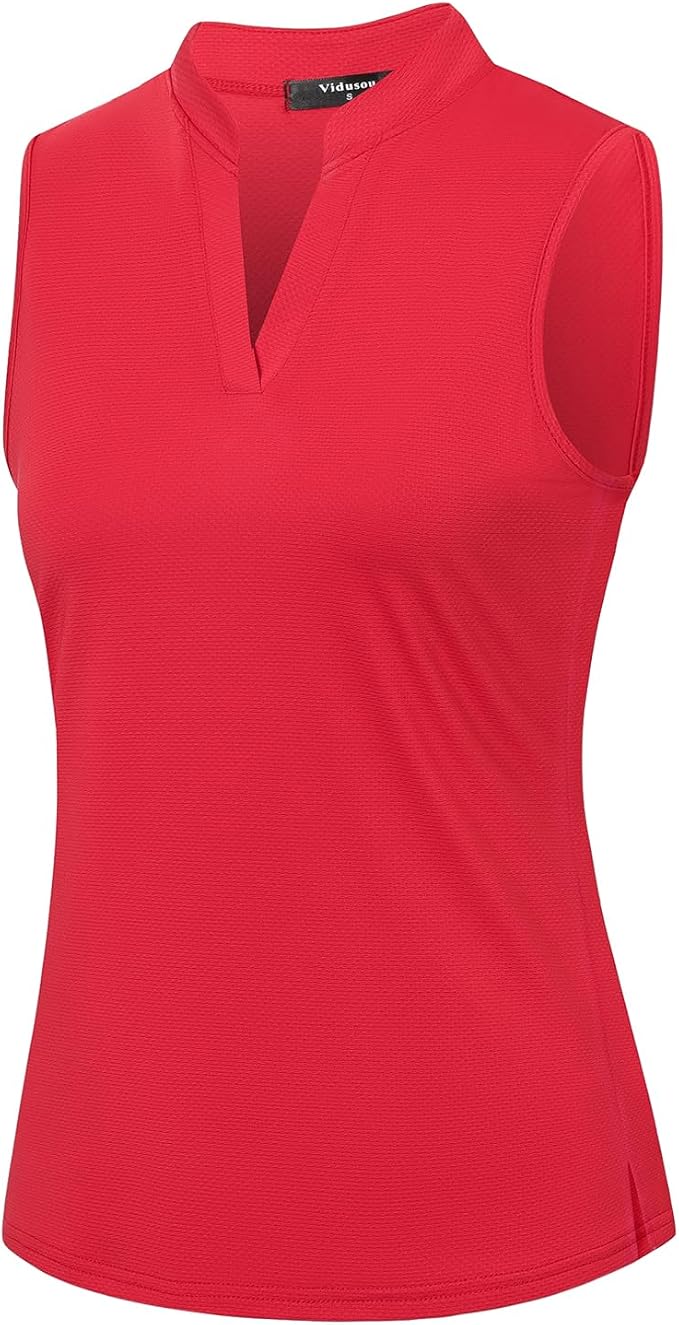 Womens Sleeveless Golf Polo Shirts Lightweight Tennis Sport Tops by Vidusou
