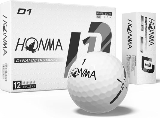 Honma D1 Distance Golf Balls,Extra Soft Feel with Long Distance,High Speed Core with Low Spin Design,Low Compression Golfballs Perfect for Men,Women Beginners,1 Dozen