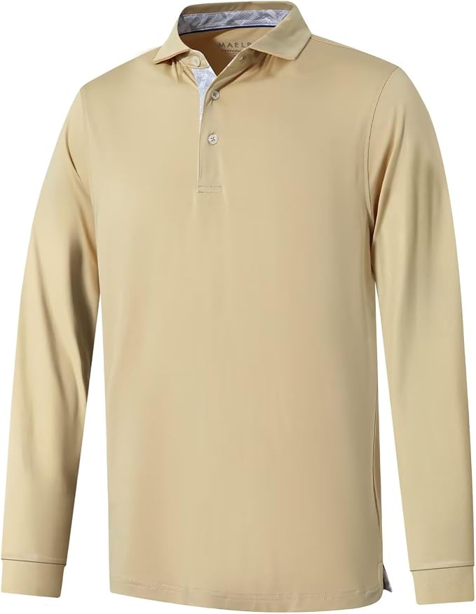 Mens Polo Shirts Short and Long Sleeve Casual Solid Stylish Dry Fit Performance by MAELREG