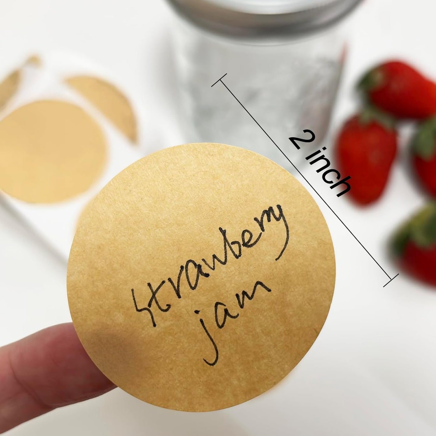 2" Kraft Canning Labels - 500 Pcs Round Jam & Jelly Jar Labels for Pantry, Spices & Bottles