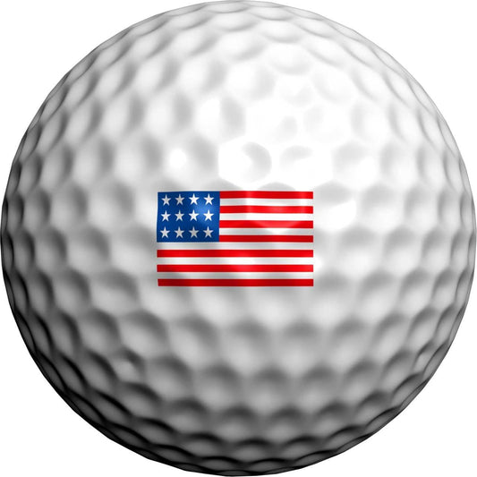 Golfdotz - USGA Rule Conforming Novelty Golf Ball Markers, Golf Ball Stickers for Marking Balls, No More Smearing from Stamps, Gifts for Golfers, Dads, and Retirees, (USA Collection; 32-Count)