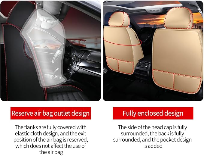 Leather Car Seat Covers for Volkswagen Golf Alltrack 2017-2019, Car Seat Covers - Image 3