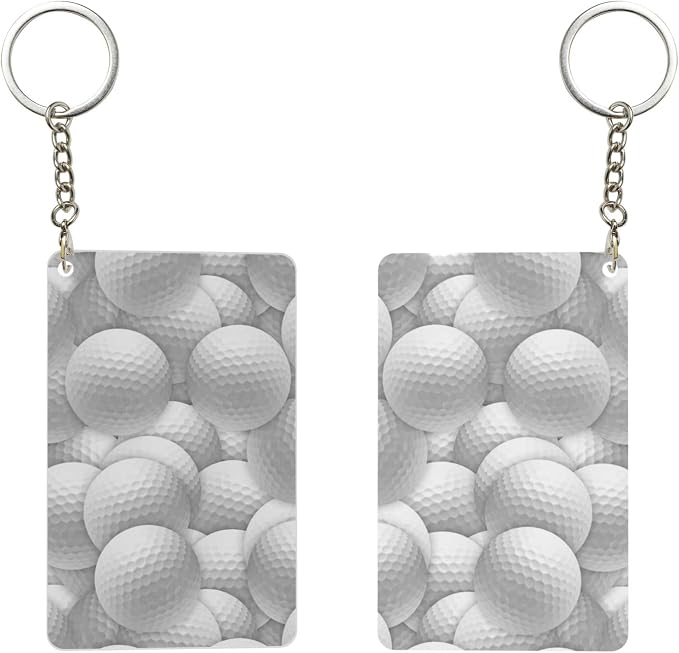 Astronaut Playing Golf Keychains Rectangular Acrylic Keychain Daily Key Ring - Image 2