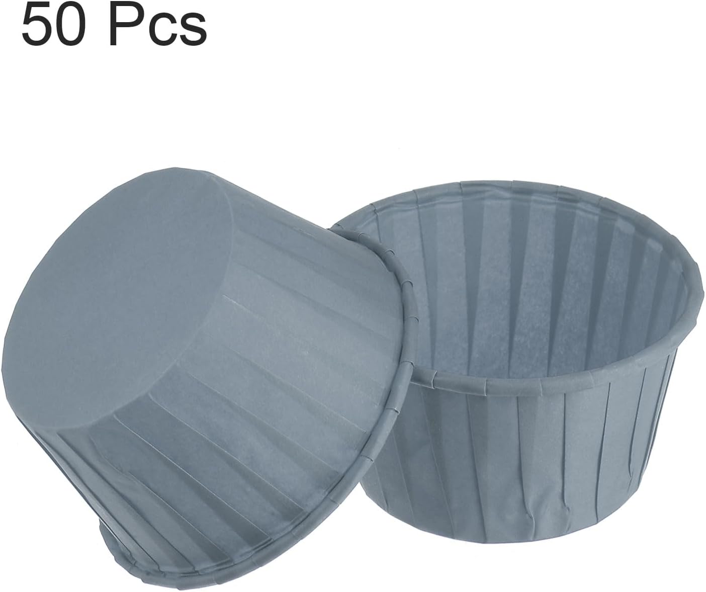 HARFINGTON 50Pcs Cupcake Baking Cups 3.5oz Standard Size Paper Cupcake Liners Greaseproof Wrappers Disposable for Wedding Birthdays Christmas Dessert, Grey Blue