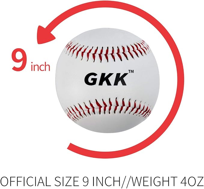 GKK Baseball 12 Pack Balls Training Baseballs 9 inch TeeBall Safety Baseballs - Image 4