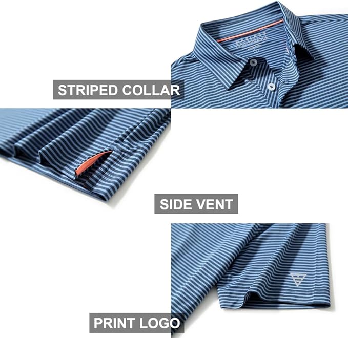 Golf Shirts for Men Dry Fit Short Sleeve Print Performance Moisture Wicking - Image 4