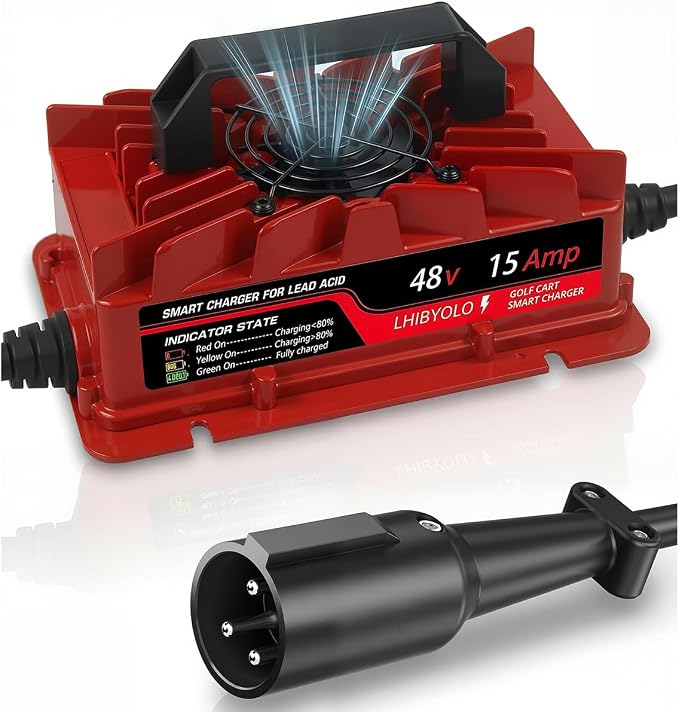 48V Golf Carts Battery Charger for 15 AMP EZGO RXV & TXT, 4-6 Hours Full Charger by LHIBYOLO