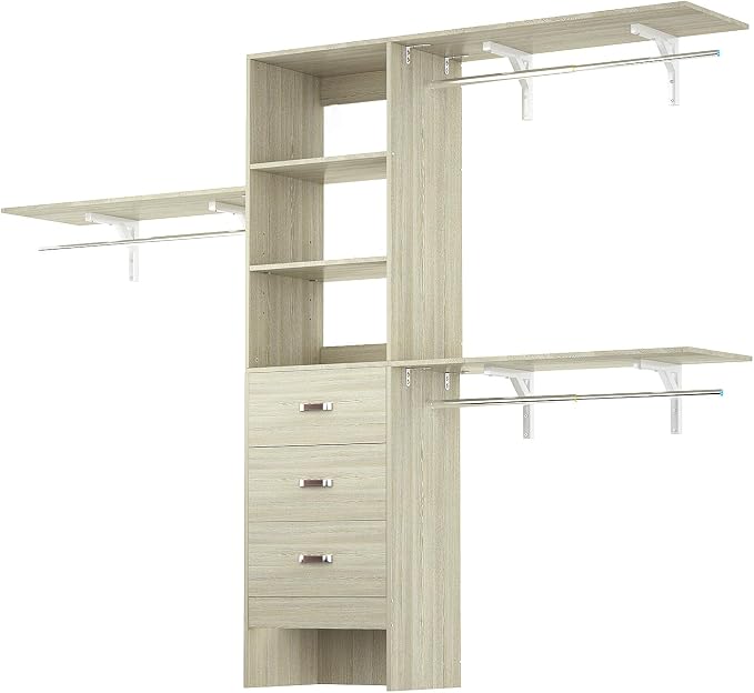 8FT Closet System, Wall Mount Bedroom Wardrobe by iSunirm