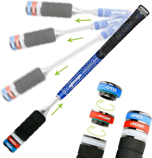 Golf Swing Stick Trainer aid Equipped, Automatic Spring Retraction Anti-Slip Grip Speed Weight Configuration Accessories Aid, Correction Strength Grip Sound Rhythm Release Swing Practice Indoor