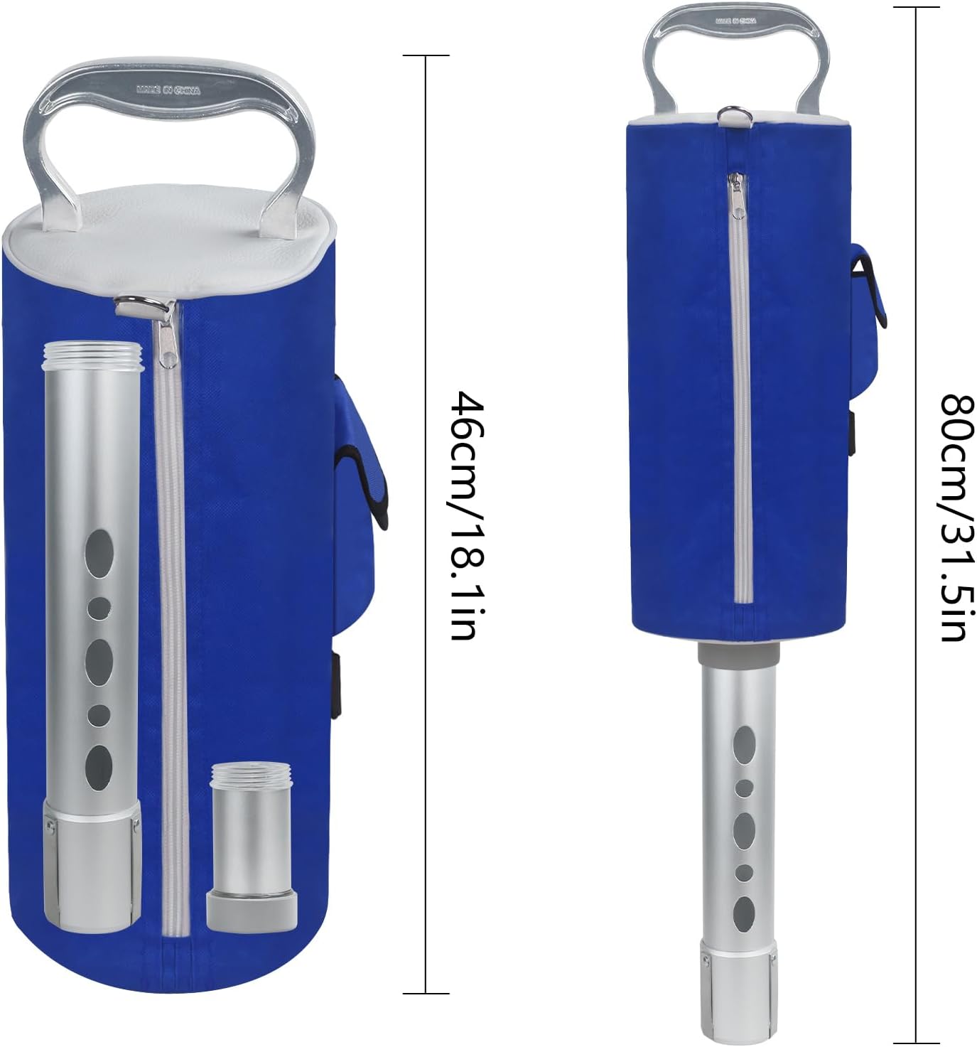 HOW TRUE Golf Ball Shag Bag with Aluminum Handle and Frame | Shag Bag for Golf Balls Golf Ball Retriever | Hold up to 70 Balls