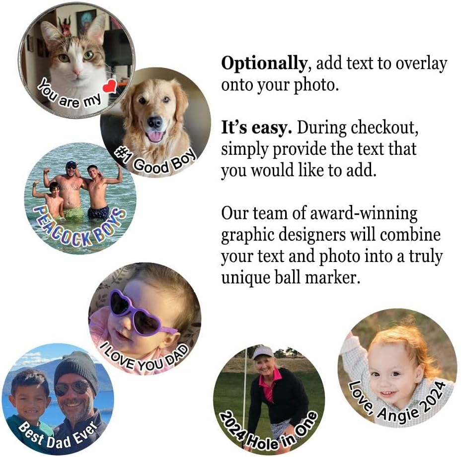 Indiana Metal Craft Golf Ball Marker Magnetic Hat Clip with Personalized Photo or Logo (1 x 1.25 Inches)