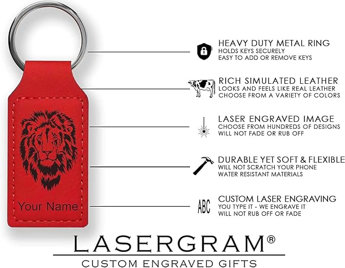 LaserGram Rectangle Keychain, Coat of Arms Germany, Personalized Engraving - Image 5