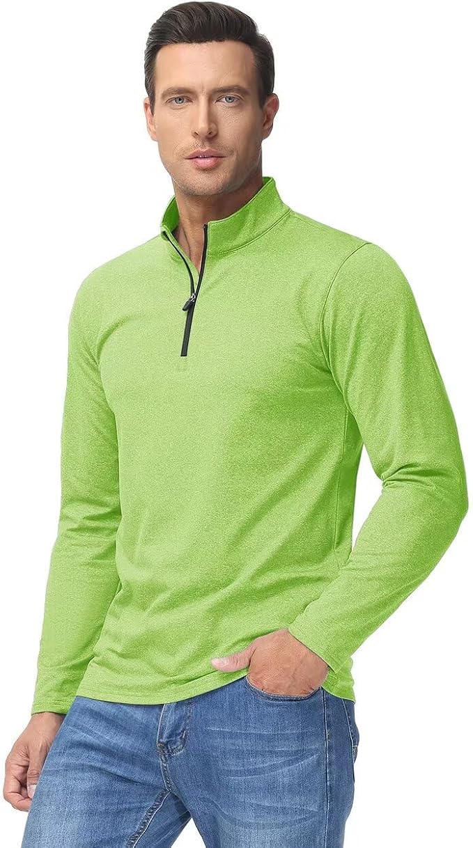 Boladeci Men's Quarter Zip Pullover Premium Fleece Lined Heather Long Sleeve - Image 2